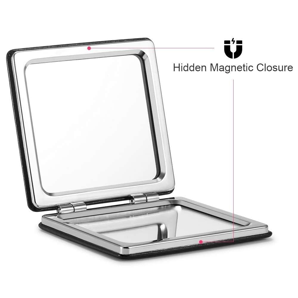 Compact Rectangle Makeup Mirror with 2x/1x Magnification - Double-Sided Portable Hand Mirror for Women, Small Pocket Mirror for Purses, Travel & Touch-Ups - Perfect Gift for Her