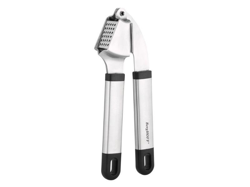 BergHOFF Essentials 7.5-Inch Stainless Steel Garlic Press - Heavy Duty Kitchen Gadget for Crushing Garlic, Ginger & Nuts - Perfect for Cooking, Baking & Meal Prep
