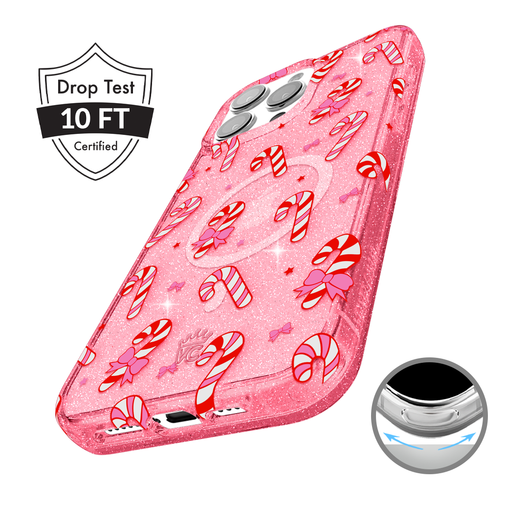 Pink Peppermint Princess iPhone Case - Cute Floral Design Protective Cover for iPhone 13/14/15 - Perfect for Girls, Teens & Women - Great Gift for Birthday, Christmas & Everyday Use
