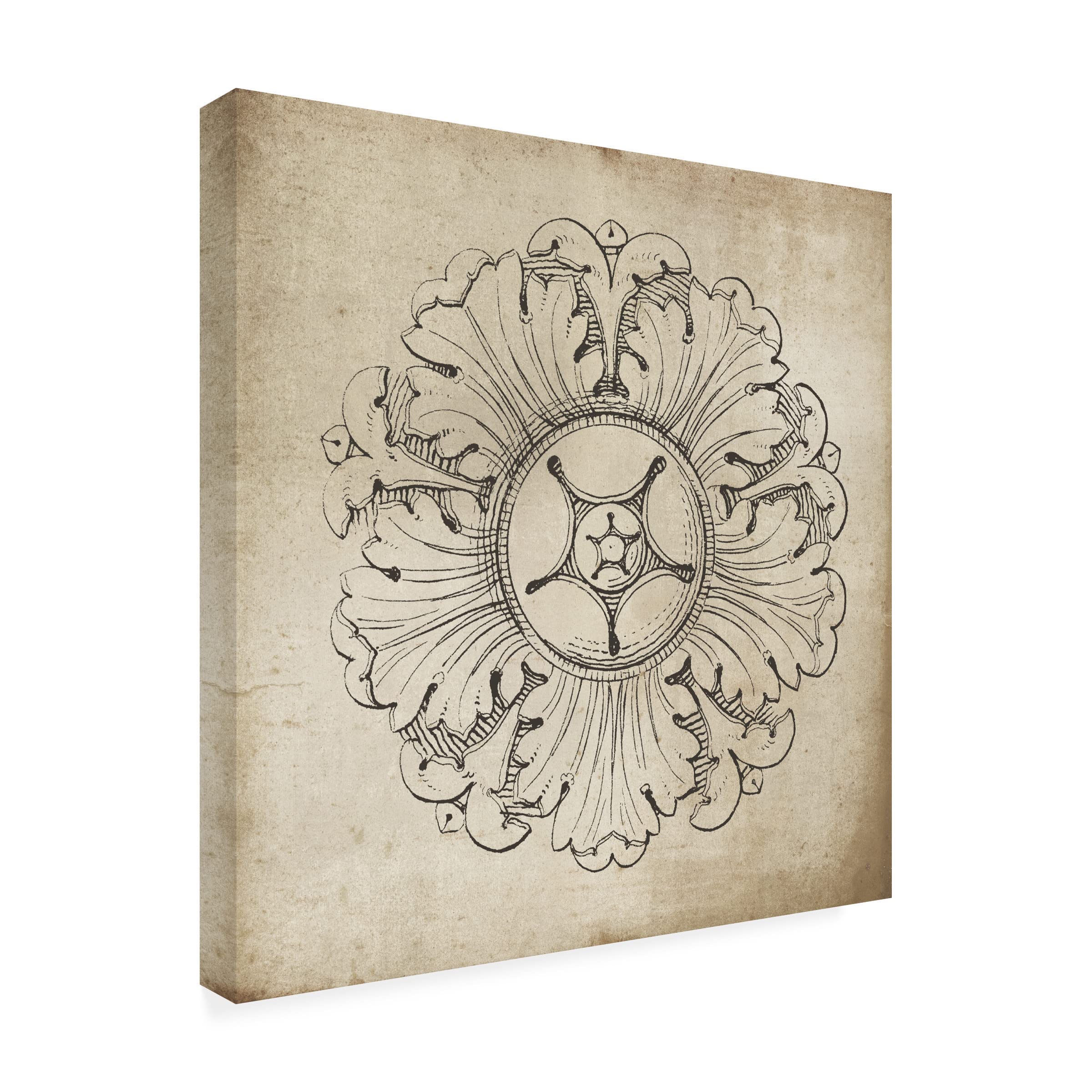 Trademark Fine Art 'Rosette VI Neutral' Canvas Wall Art by Wild Apple - Modern Abstract Painting for Living Room, Bedroom & Office Decor