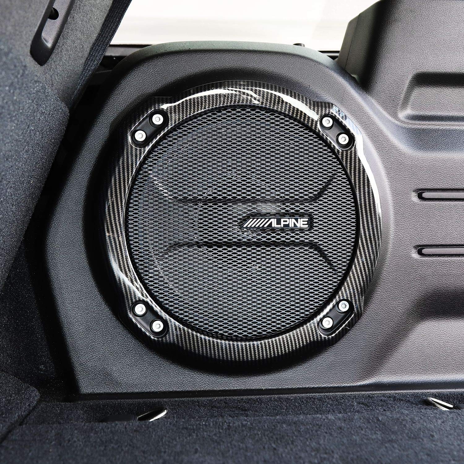 JeCar ABS Trunk Speaker Trim Cover for Jeep Wrangler 2018-2023 JL/JLU Rubicon - Carbon Fiber Interior Accessory | Perfect for Off-Roading & Car Customization