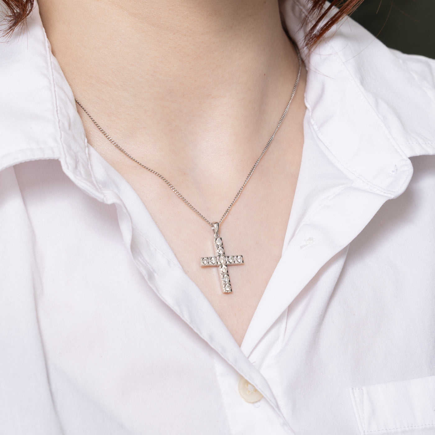0.75ctw Diamond Cross Pendant Necklace - Elegant 14K Gold Religious Jewelry for Women - Perfect for Church, Baptism, Weddings & Everyday Wear