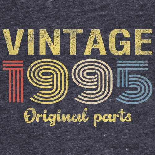 Vintage 1995 Retro Birthday T-Shirt for Men - 30th Birthday Gift Idea - Original Parts Design - Perfect for 30th Birthday Parties & Milestone Celebrations