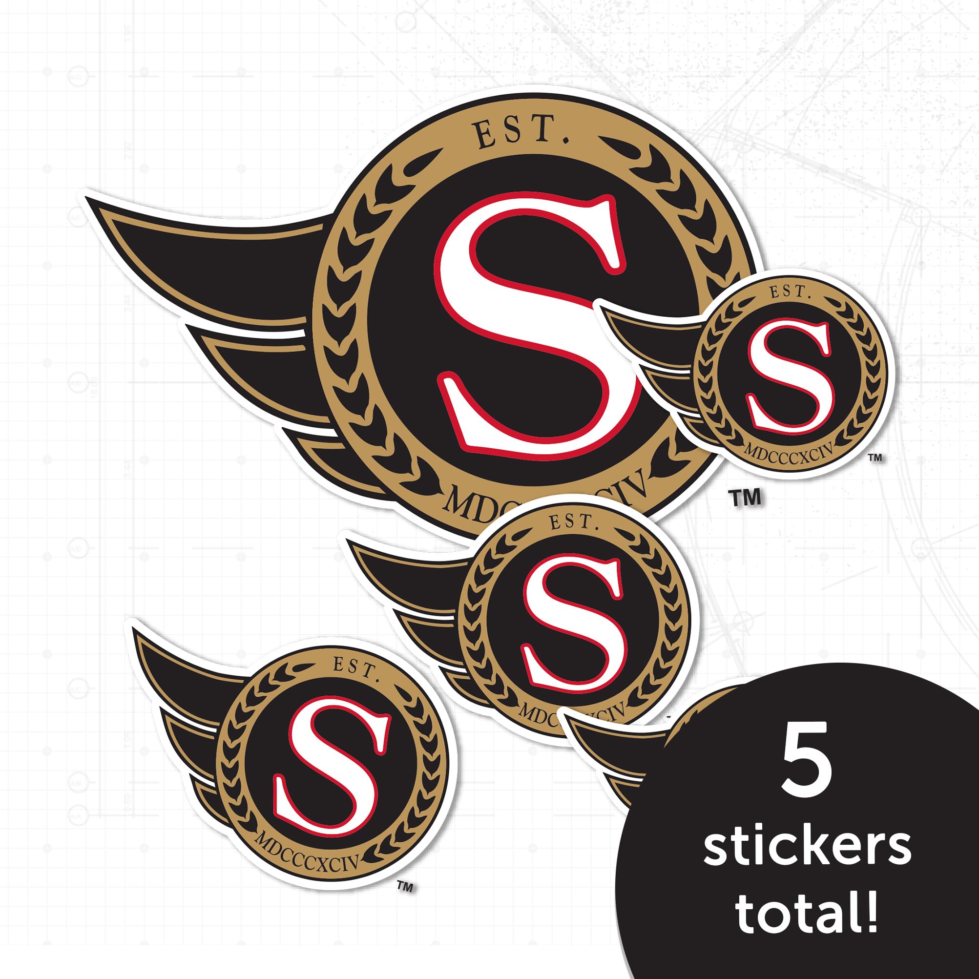Ottawa Senators NHL Team Vinyl Decal Sticker - Waterproof Hockey Laptop, Car, Water Bottle, Scrapbook Decoration - Perfect for Fans, Gifts & Game Day Spirit