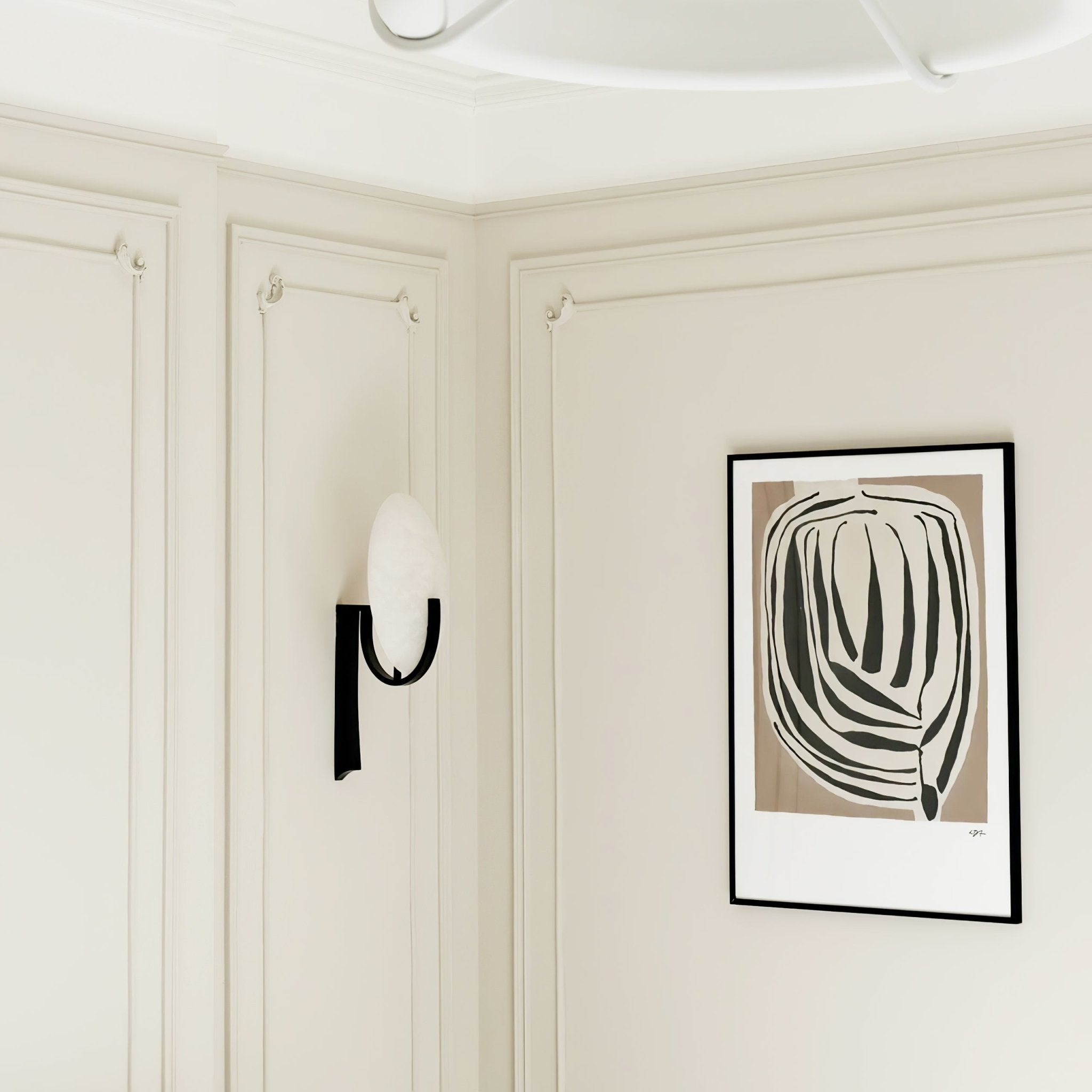 Alice Alabaster Plug-in Wall Lamp - Elegant Plug-in Sconce for Bedroom, Living Room & Hallway Lighting - Perfect for Ambient and Accent Lighting