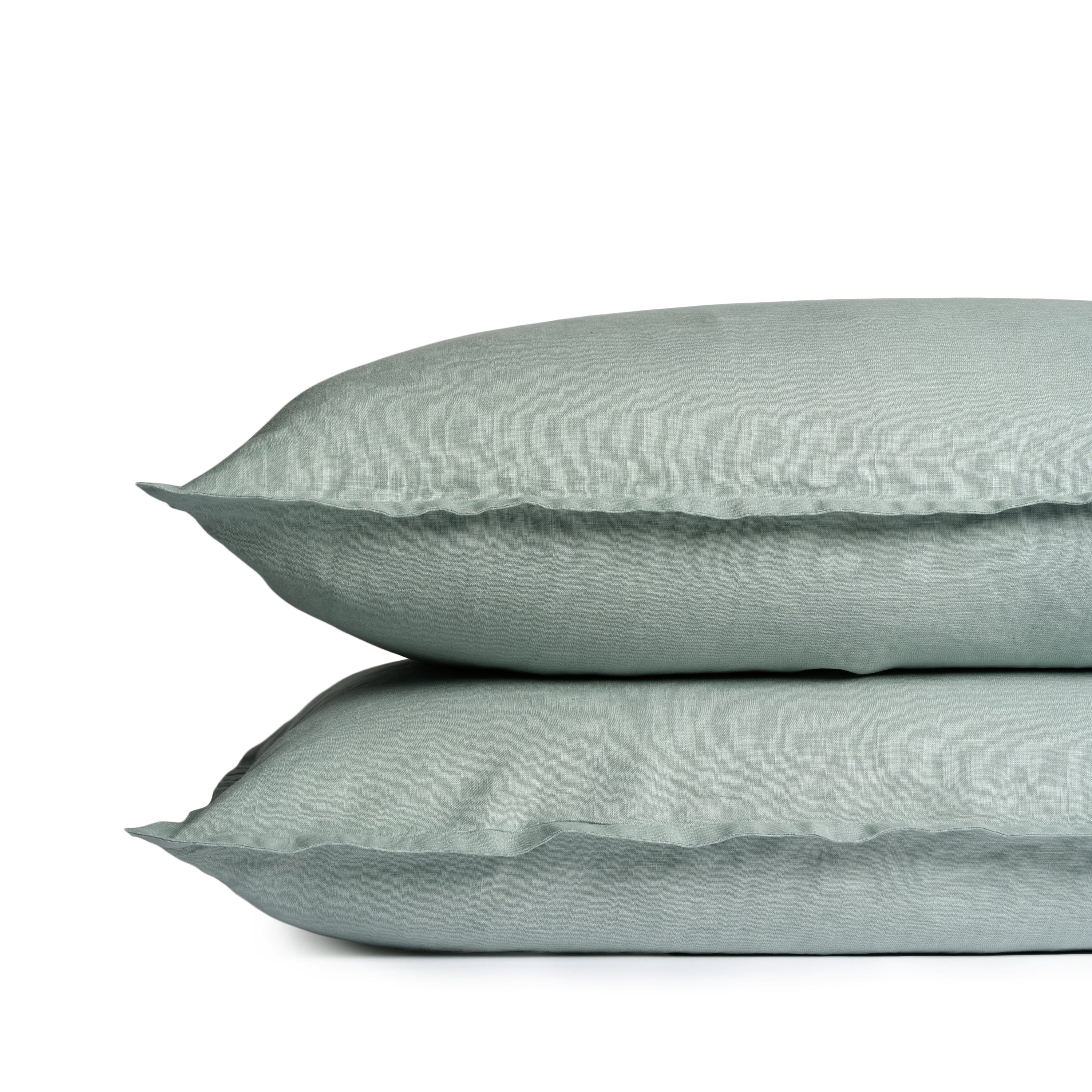Premium Linen Pillowcase Set of 2 - Breathable Ash Gray Bedding for Comfortable Sleep - Perfect for Home, Hotel & Airbnb Use