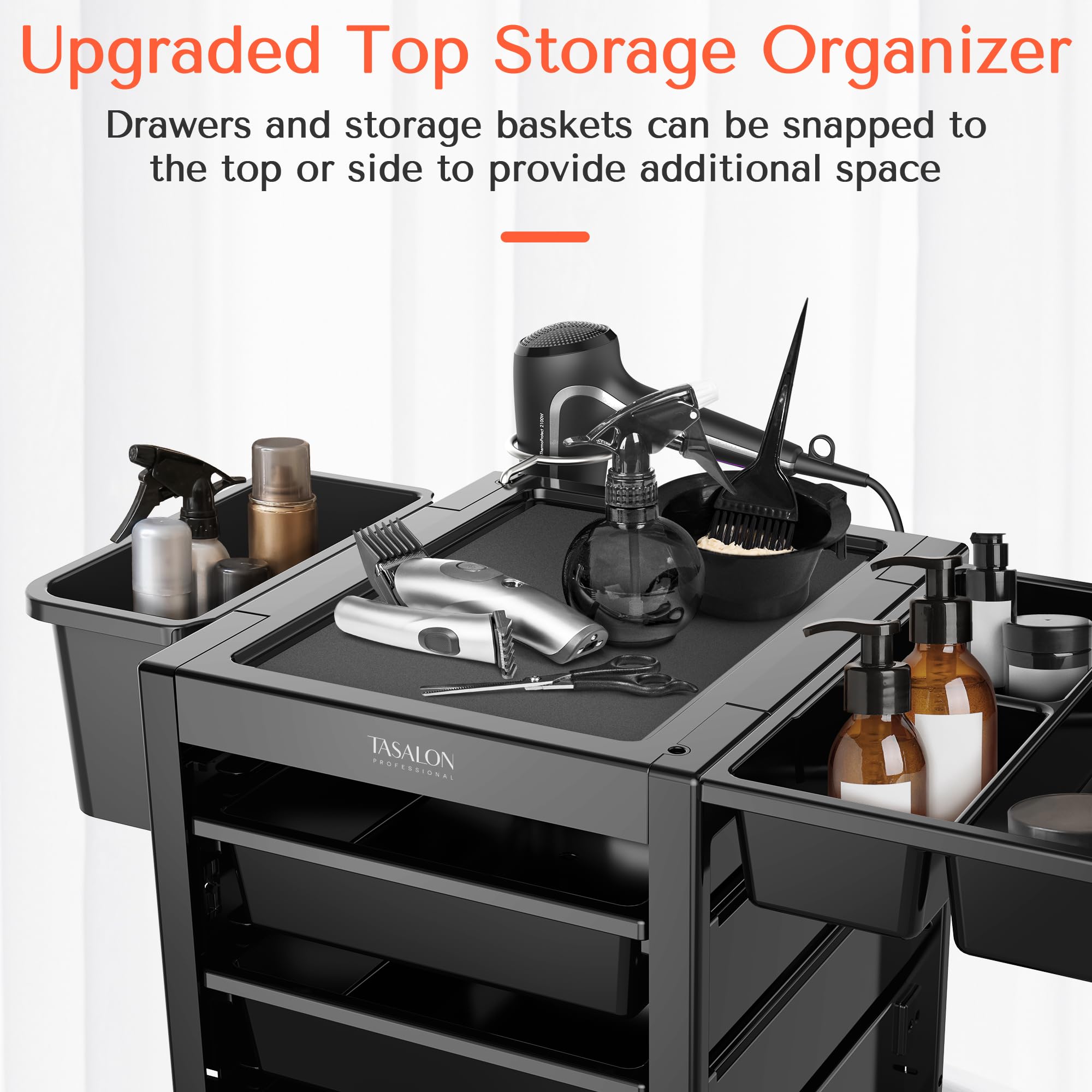 Professional Salon Trolley Cart with 4 Drawers & 2 Storage Baskets - Multipurpose Beauty Station for Hair, Nail, and Makeup Artists - Perfect for Salon, Spa, and Home Use