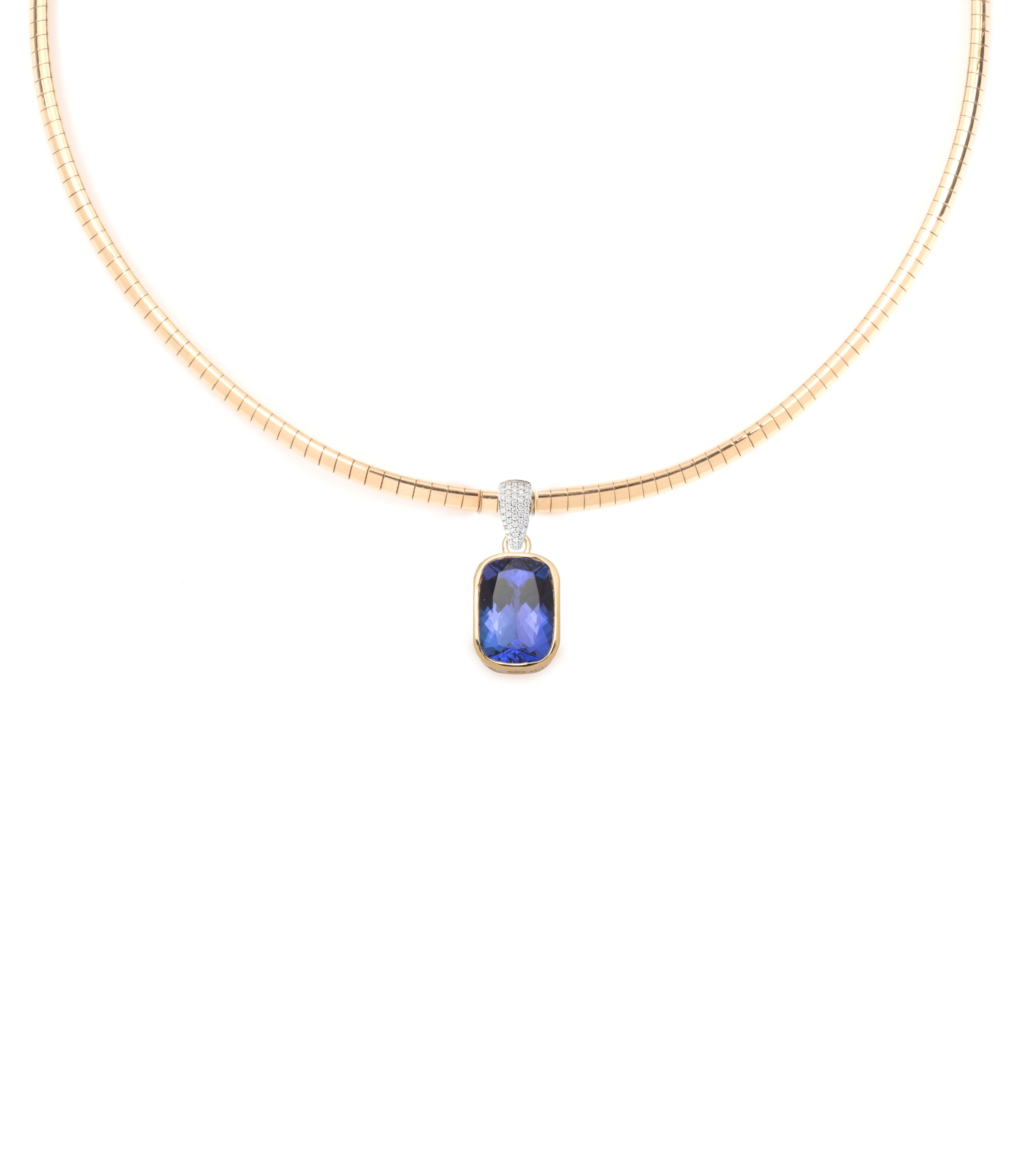 6.65 Carat Tanzanite Necklace - Unique Small Sleek Collar Pendant with Internal Compass Design | Perfect for Anniversary Gifts, Date Nights & Special Occasions