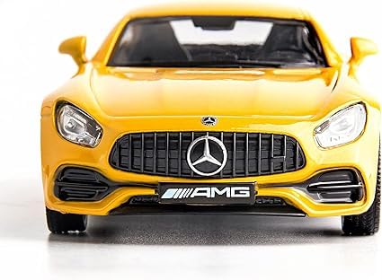 1:36 Scale Die Cast Alloy Mercedes-Benz AMG GTS Model Car - Pull Back Toy Vehicle for Kids Boys Girls - Collectible Gift (Yellow) - Perfect for Playtime, Birthday Presents & Car Enthusiasts