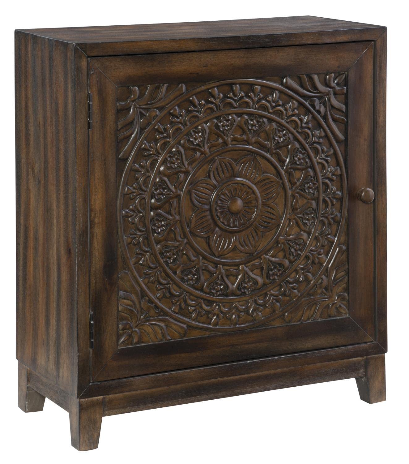 Powell Furniture Grace Accent Cabinet - Dark Brown Wood Side Table for Living Room, Bedroom & Entryway Storage