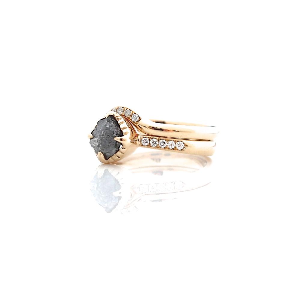 Diamond Wave Band Ring for Women - Elegant Stackable Wedding Engagement Promise Rings - Perfect for Anniversary, Valentine's Day & Everyday Wear