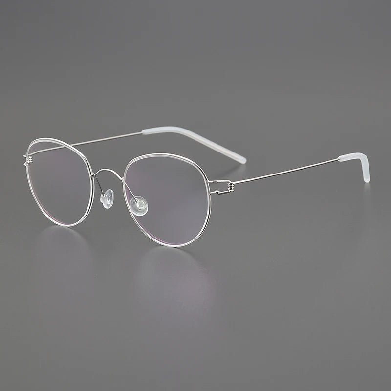 Stylish Black Titanium Oval Full Rim Screwless Eyeglasses for Women - Perfect for Work, Reading & Everyday Fashion