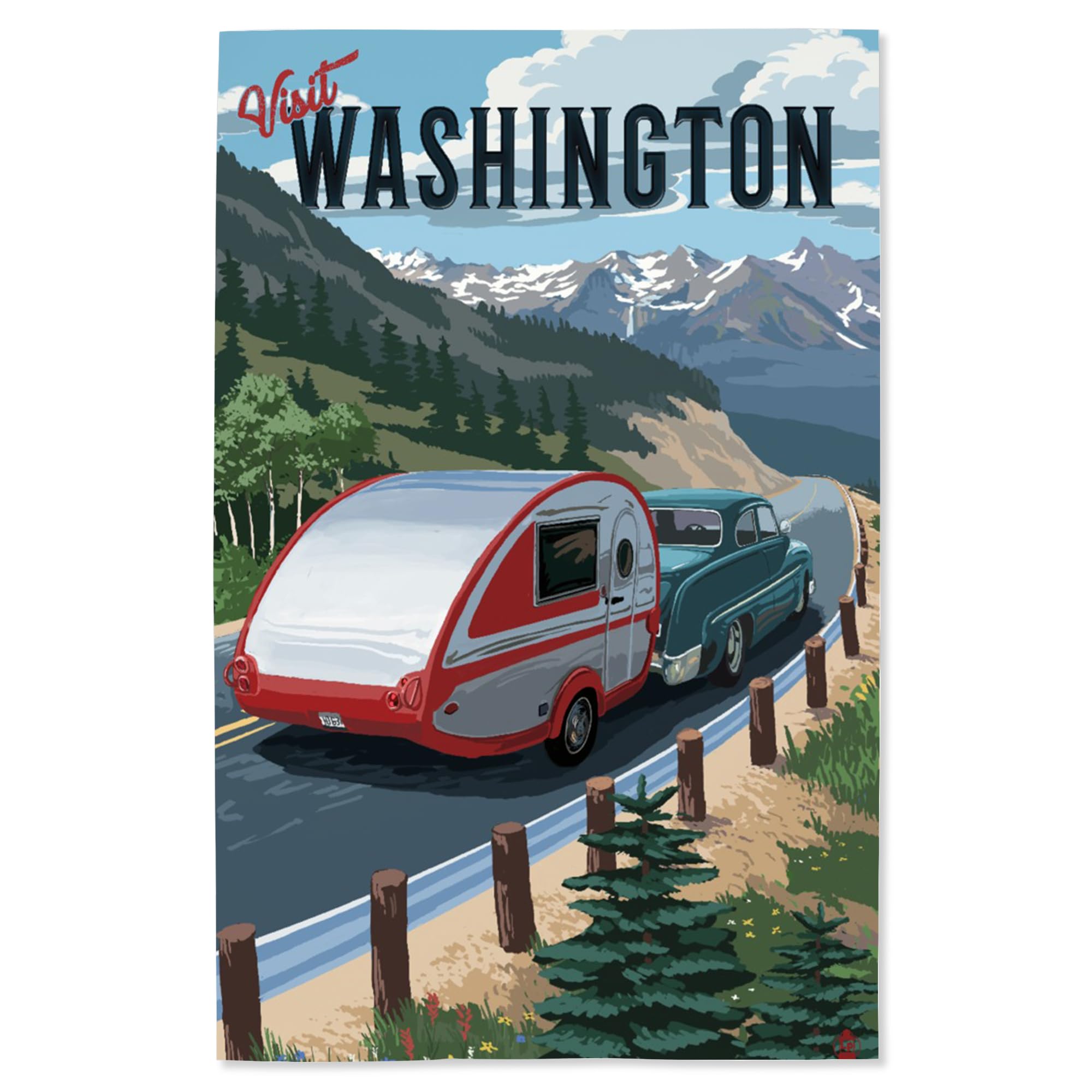 Lantern Press 16x24 Inch Giclee Print - Washington State Scenic Artwork for Camping & Road Trip Decor | Wall Art for RV, Cabin & Travel Enthusiasts