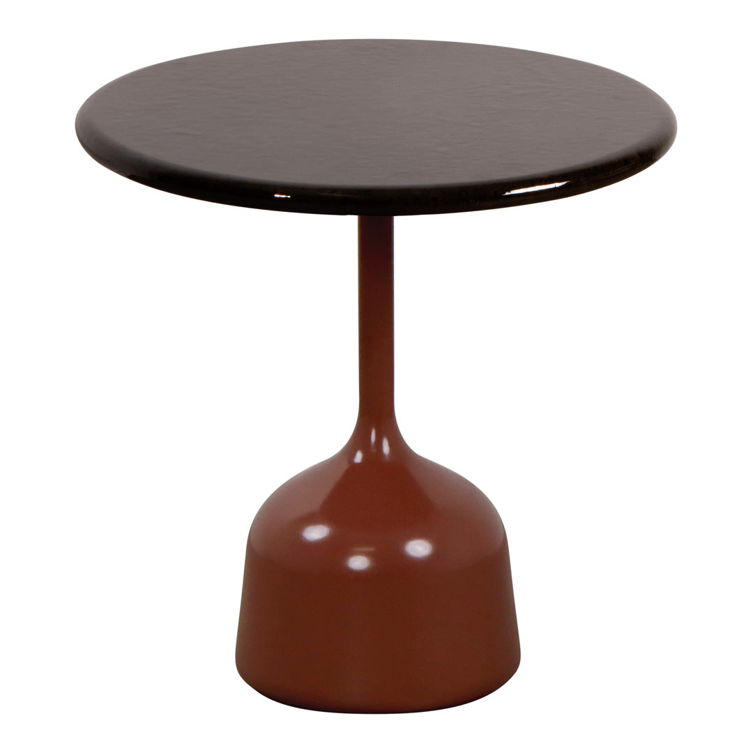 Round Coffee Table with Glossy Finish - Small Modern Accent Table for Living Room, Bedroom, or Office