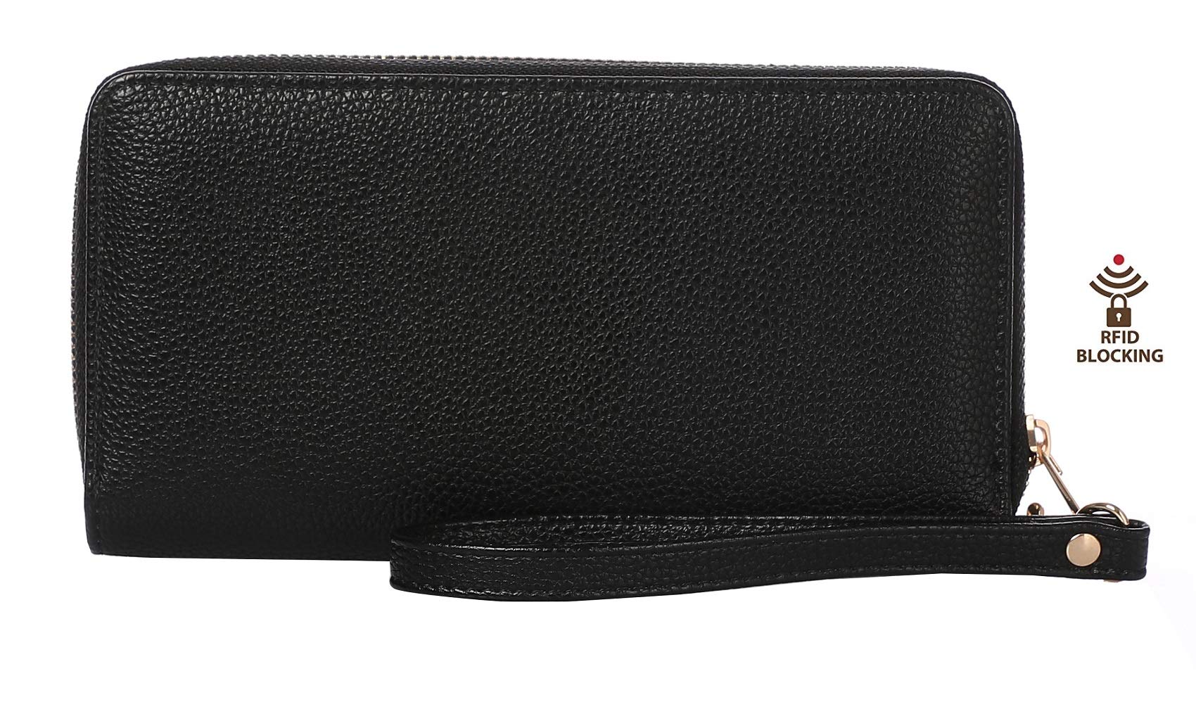 Women's Zip Around Wristlet Wallet with Cell Phone Holder - RFID Blocking Crossbody Handbag for Women - Perfect for Travel, Shopping & Everyday Use