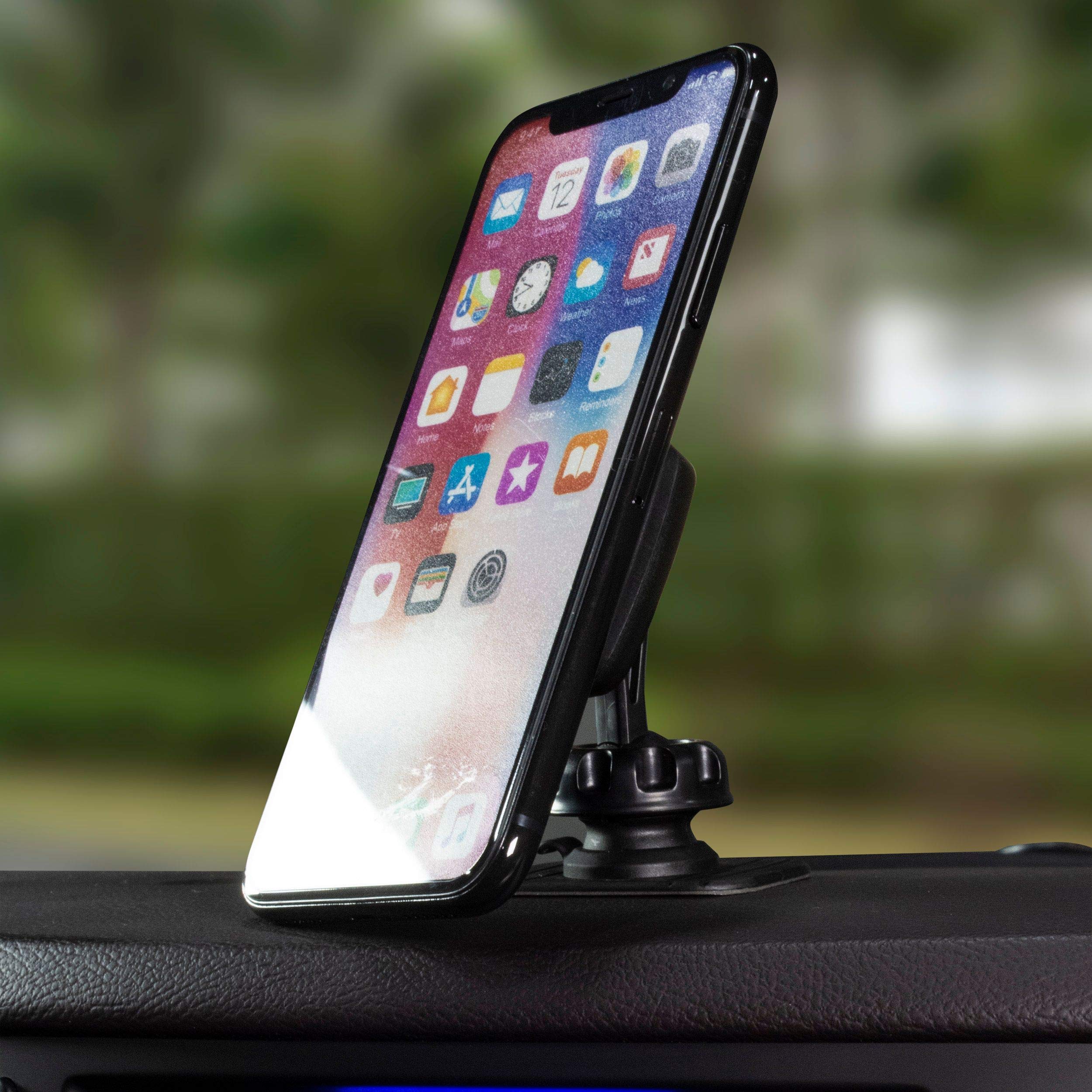 Strong Magnetic Car Phone Holder for iPhone & Android - 24500 Gauss - Secure Dashboard Mount for Safe Driving - Perfect for GPS Navigation & Hands-Free Calls