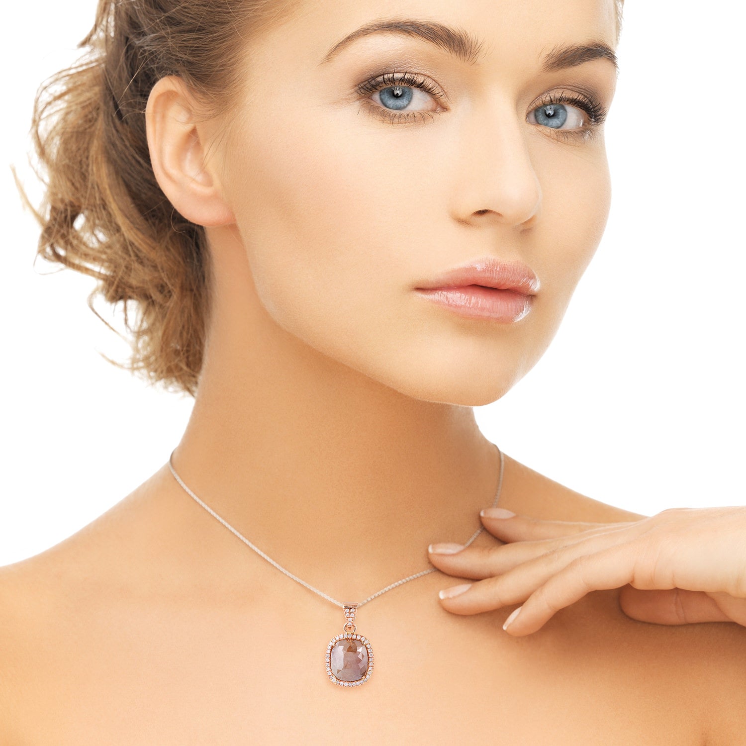Exquisite 18K Rose Gold Cushion Cut Ice Diamond Pave Charm Bracelet - Perfect for Weddings, Anniversaries & Special Occasions