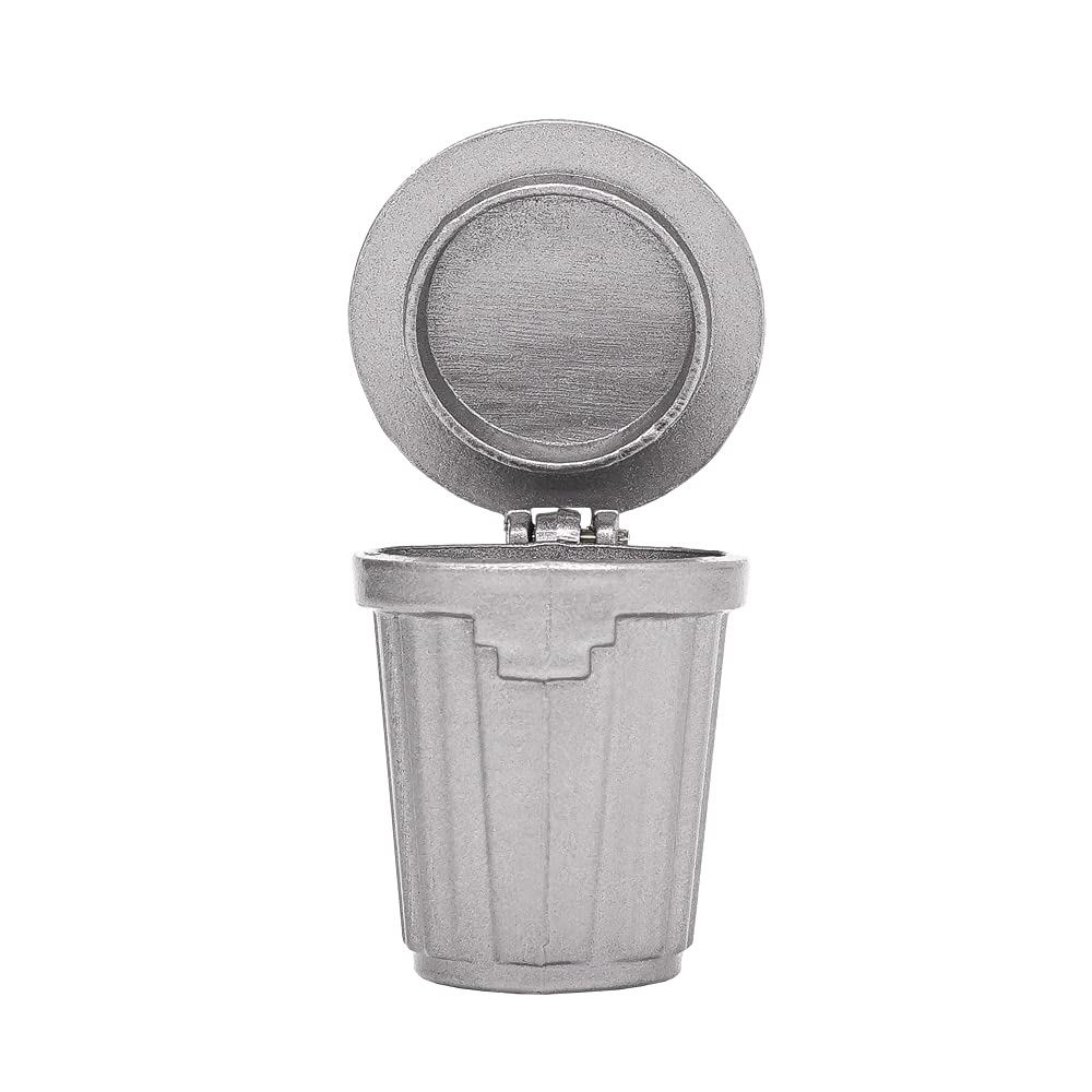 1/12 Scale Miniature Gray Trash Can - Odoria Dollhouse Accessories for Realistic Home Decor, DIY Projects & Model Scenes