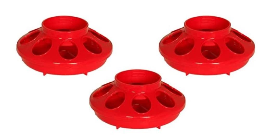 Little Giant 806RED 1 Quart Red Baby Chick Feeder - Durable Plastic Poultry Feeder for Chicks, Ducklings & Game Birds - Perfect for Backyard Coops, Farms & Pet Bird Care