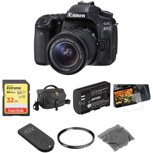 Canon EOS 80D DSLR Camera with 18-55mm Lens Kit - Professional Digital SLR for Photography & Videography - Perfect for Travel, Portraits, and Vlogging