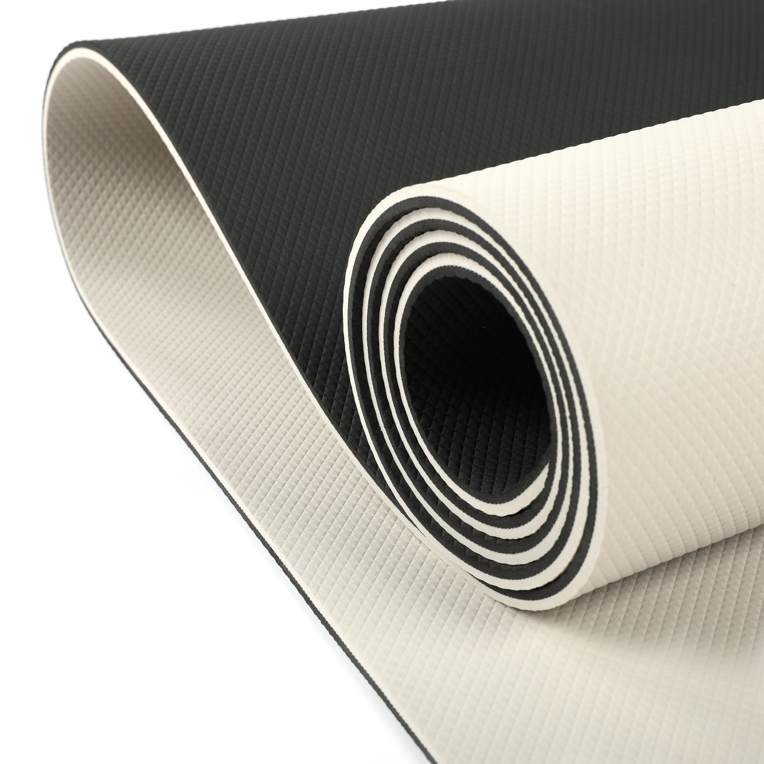 PRCTZ 5mm Thick Non-Slip TPE Yoga Mat for Home Workout, Gym & Fitness - Eco-Friendly Exercise Mat for Pilates, Stretching & Meditation - Off White