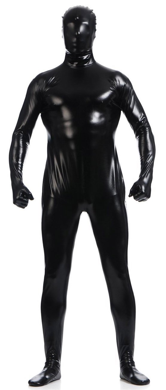 VSVO Men's Shiny Metallic Zentai Full Body Suit - Stretchy Costume for Cosplay, Halloween, Dance Performances & Themed Parties