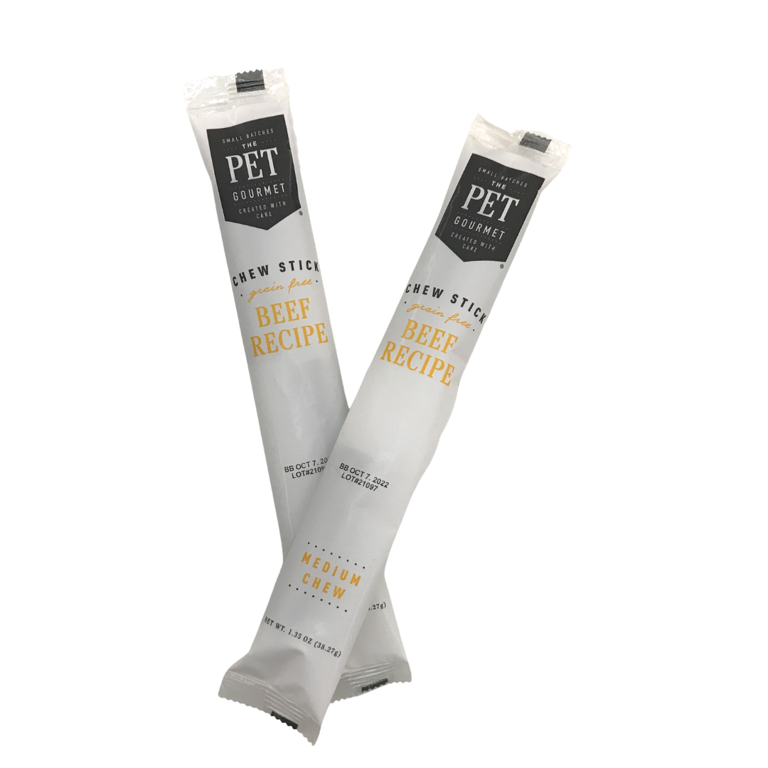 Premium Beef Recipe Chew Sticks for Dogs - All-Natural Dental Treats for Puppies & Adult Dogs - Great for Teething, Training, and Oral Health Care