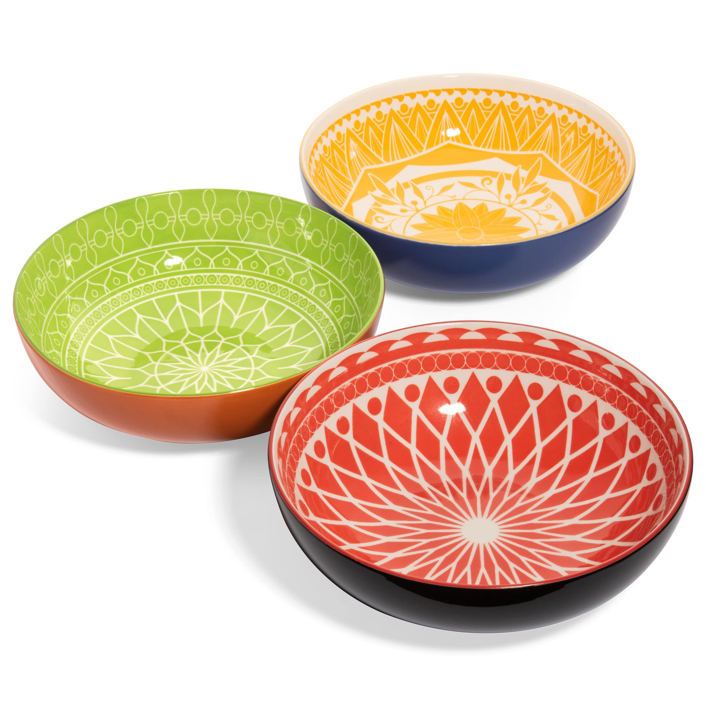 Annovero 12-Piece Colorful Porcelain Dinnerware Set - Microwave & Dishwasher Safe Serving Bowls & Dinner Plates for Everyday Meals, Entertaining & Special Occasions