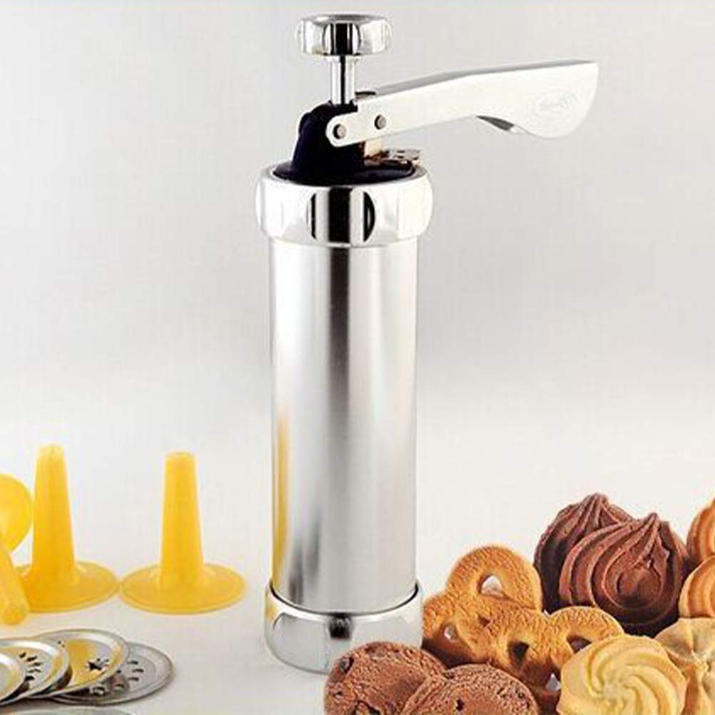 DIY Cookie Press Machine - Stainless Steel Cookie Maker with 12 Nozzles for Homemade Cookies, Crackers & Desserts | Perfect for Baking, Cake Decorating & Sugarcraft | Ideal for Holidays, Parties & Gift Giving