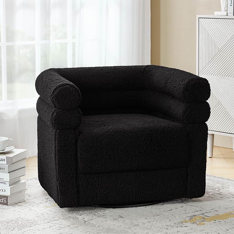 Benita 360 Degree Swivel Office Chair with Chenille Fabric & Plush Pillow - Ergonomic Desk Chair for Home Office, Gaming, and Study
