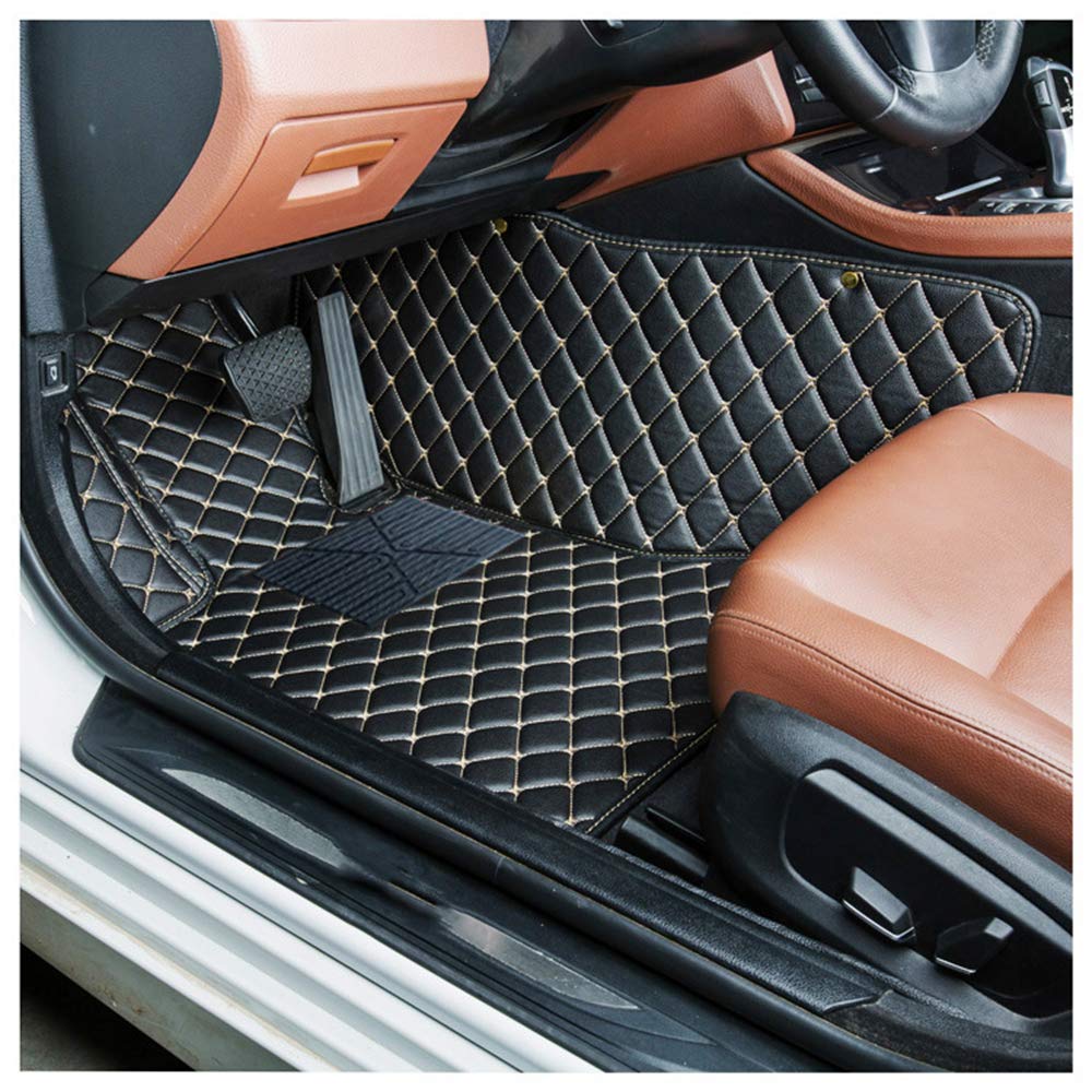 Custom All-Weather Car Floor Mats for 200 2012-2016 Models - Premium Leather Front & Rear Floor Liners - Black/Beige Auto Interior Accessories - Perfect for Daily Commuting, Road Trips & Extreme Weather Protection