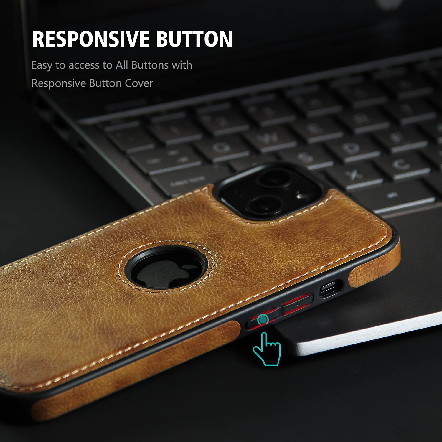 Premium Luxury Leather Phone Case for iPhone 13 Pro Max - Ultra Slim Full Body Protection with Non-Slip Grip (6.7 Inch, Brown) | Perfect for Business Professionals & Everyday Elegance