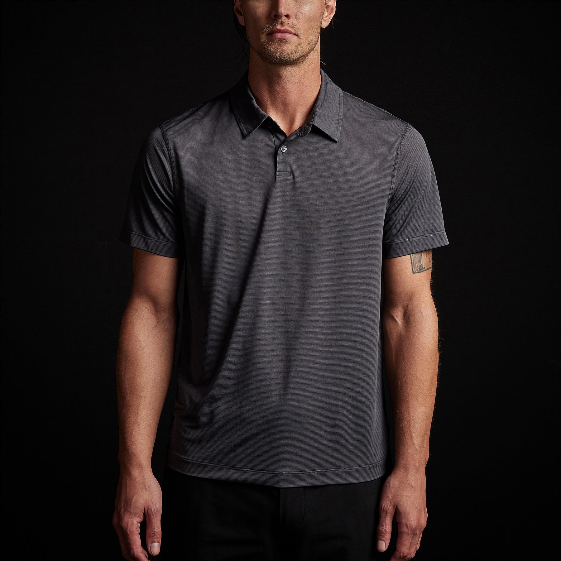 Performance Knit Polo Shirt for Men - Breathable & Moisture-Wicking Golf & Casual Wear - Slate Blue - Perfect for Work, Golf & Outdoor Activities