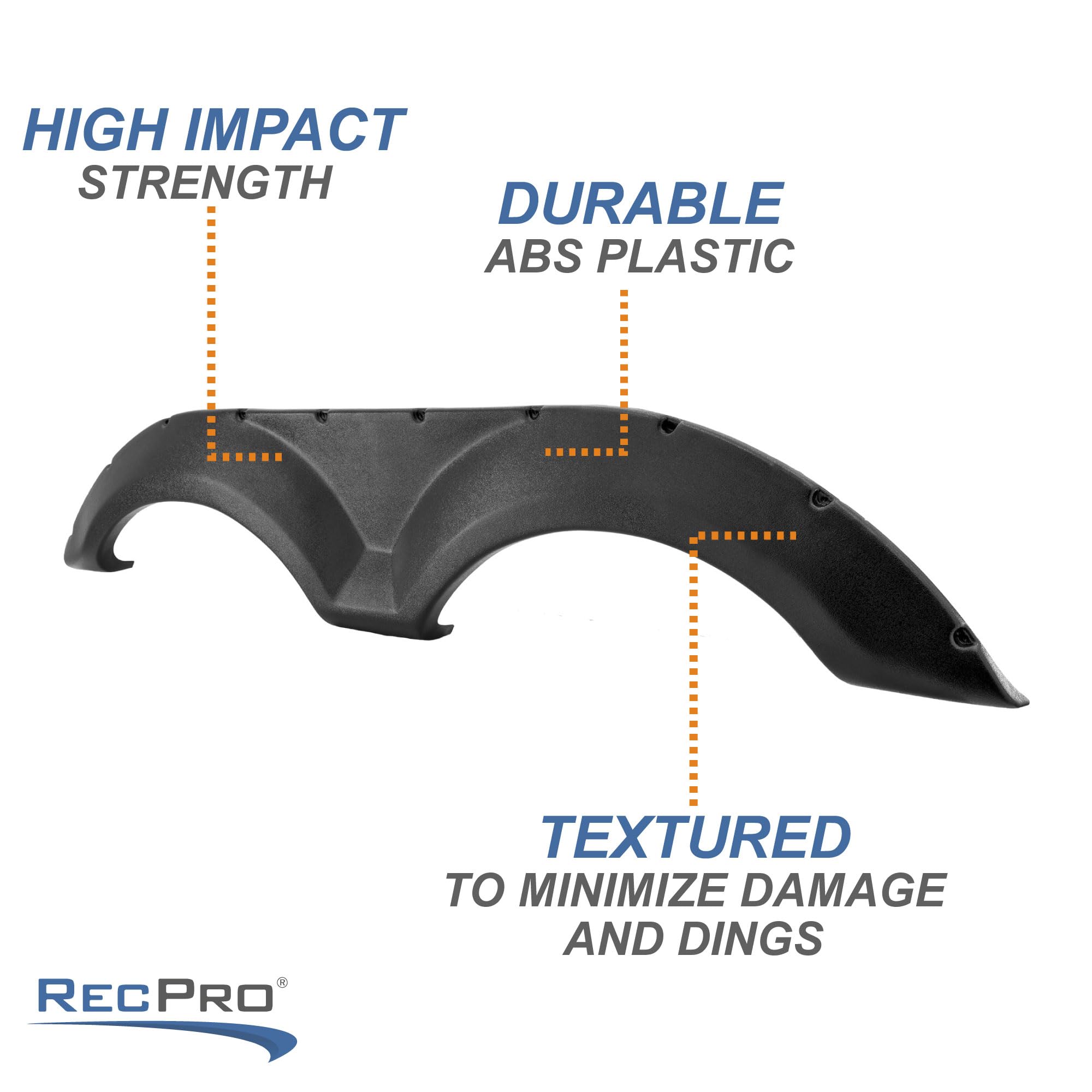 RecPro RV Tandem Fender Skirt - Classic Style Black Plastic Trim Molding (2-Pack) | Durable Protection for RV Wheels & Enhanced Aesthetic Appeal | Perfect for Travel Trailers, Motorhomes & Camper Vans