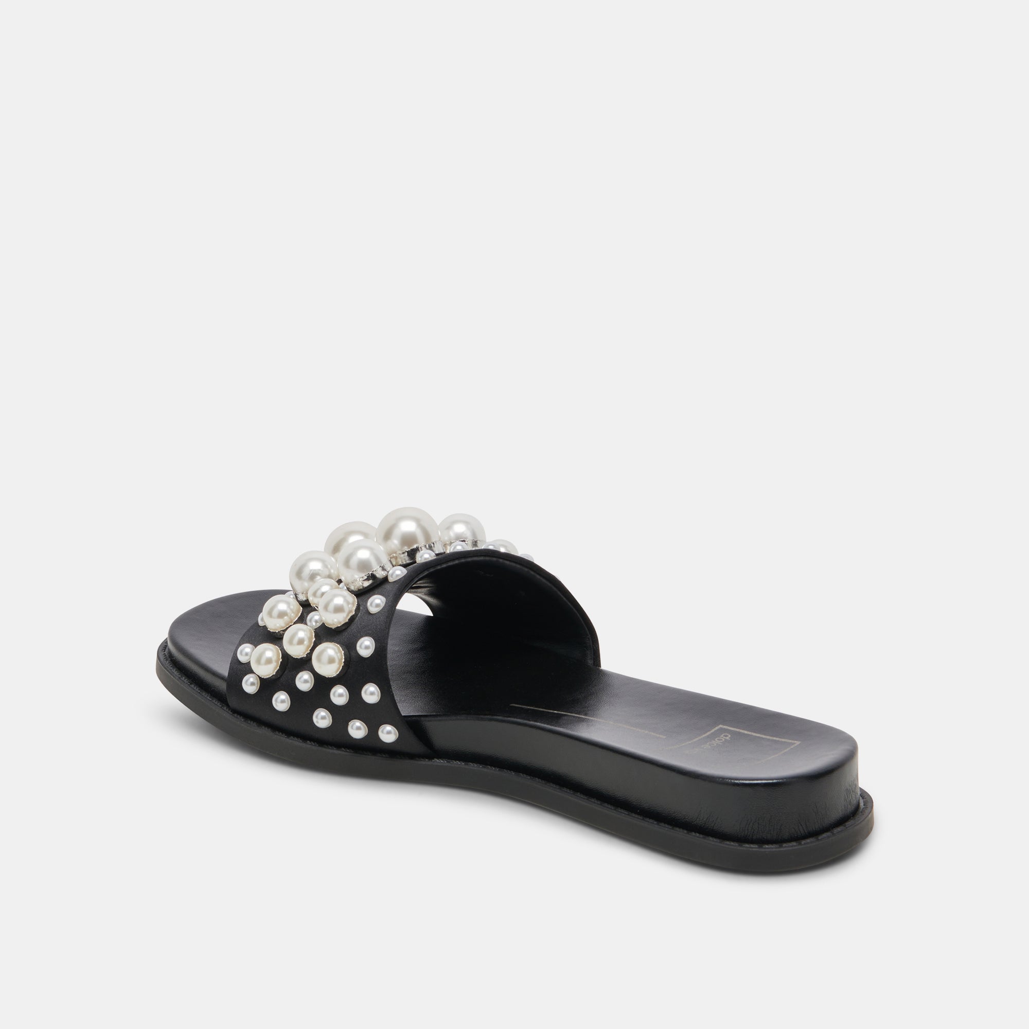 GABBI PEARL SANDALS - Women's Black Pearl Embellished Flip Flops for Beach, Pool & Summer Outfits | Comfortable & Stylish Sandals for Casual Wear