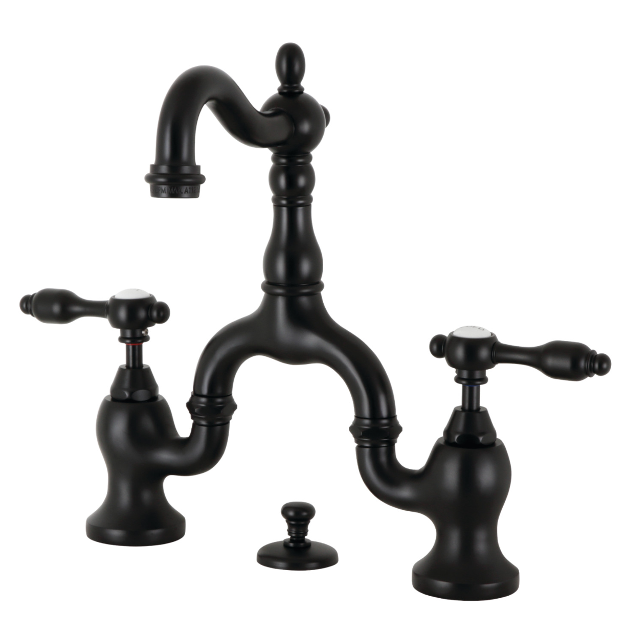 European Style Bridge Bathroom Faucet with Pop-Up Drain and Lever Handles - Perfect for Modern Vanities and Spa-Like Bathroom Upgrades