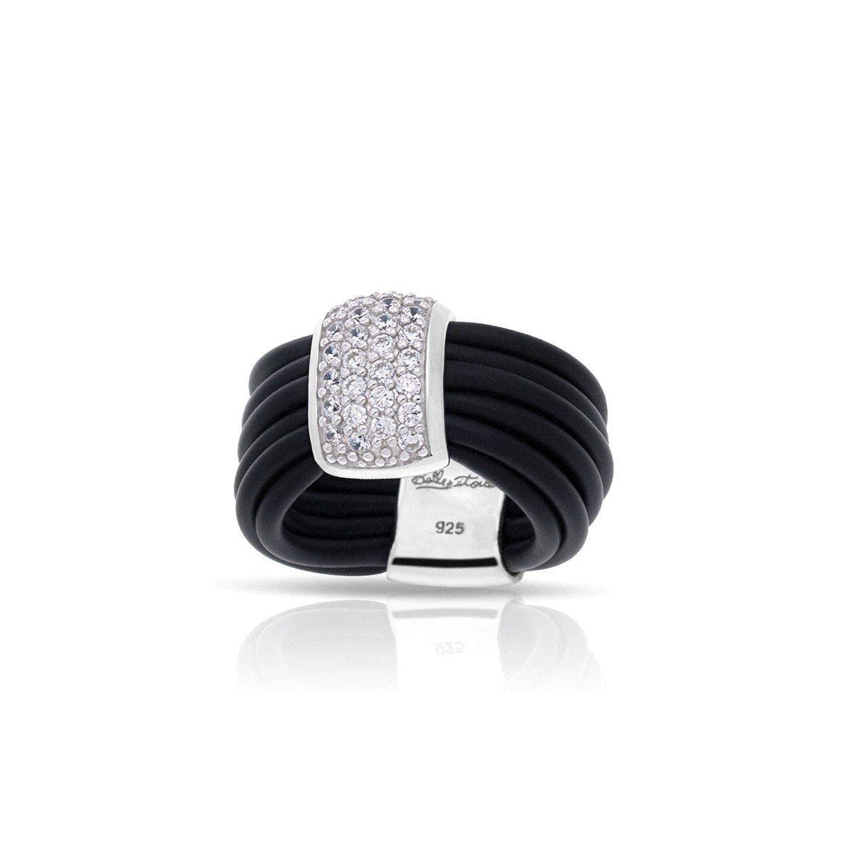 Belle Etoile Adagio Black Ring Size 6 - Elegant Stackable Band for Women, Perfect for Everyday Wear, Gift Giving & Special Occasions