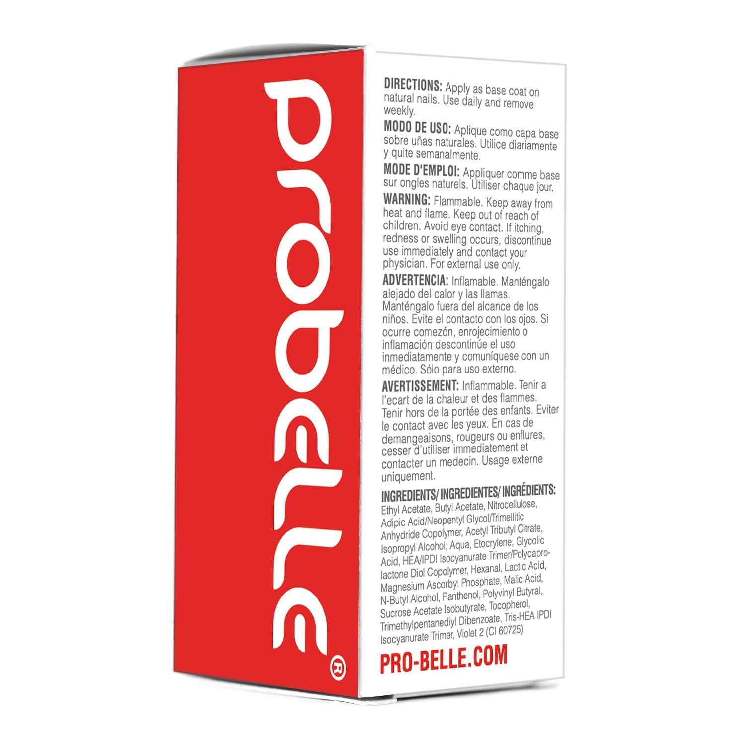 Probelle Nail Strengthener & Growth Treatment - Natural Clear Nail Polish for Repairing Damaged & Thin Nails | Stops Splits, Chips & Cracks | Strengthens & Conditions Nails | Perfect for Weak, Brittle Nails & Nail Care Routine