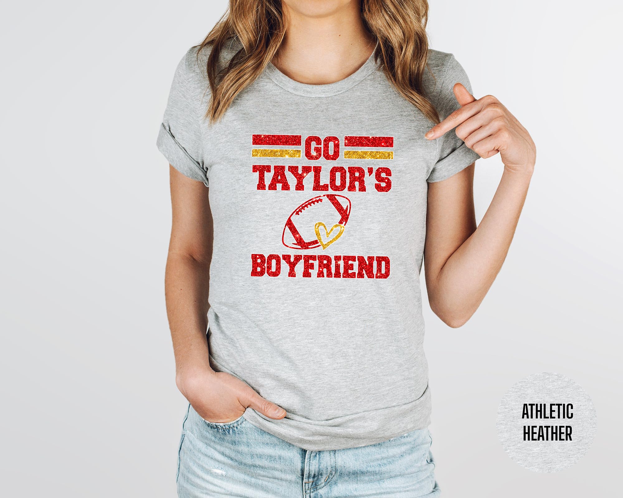 Funny Football T-Shirt for Men - Go Taylor's Boyfriend Shirt & Travis Kelce Fan Tee - Perfect Game Day Outfit for NFL Fans & Football Lovers - Great for Tailgating, Watch Parties & Sports Events