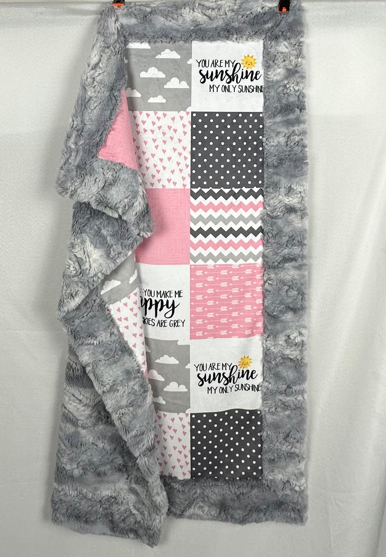 You Are My Sunshine Wild Rabbit Chrome Baby Blanket 30x42 Inches with Matching 12x16 Pillowcase - Soft Nursery Blanket for Crib, Stroller & Photo Props