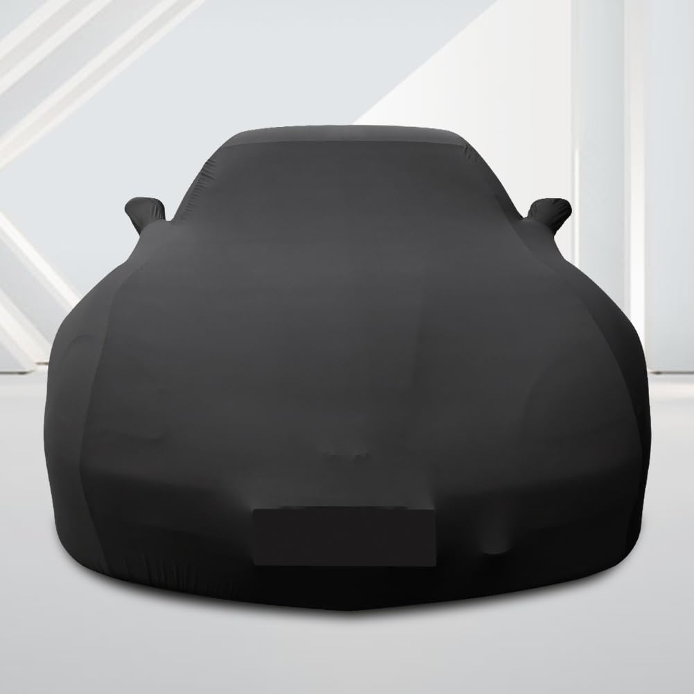 WinPower Indoor Sports Car Cover 154-169 Inches - Stretchable Dustproof Full Protection Car Cover for Underground Garage, Car Shows (Black) | Perfect for Indoor Storage, Vehicle Protection & Display Events