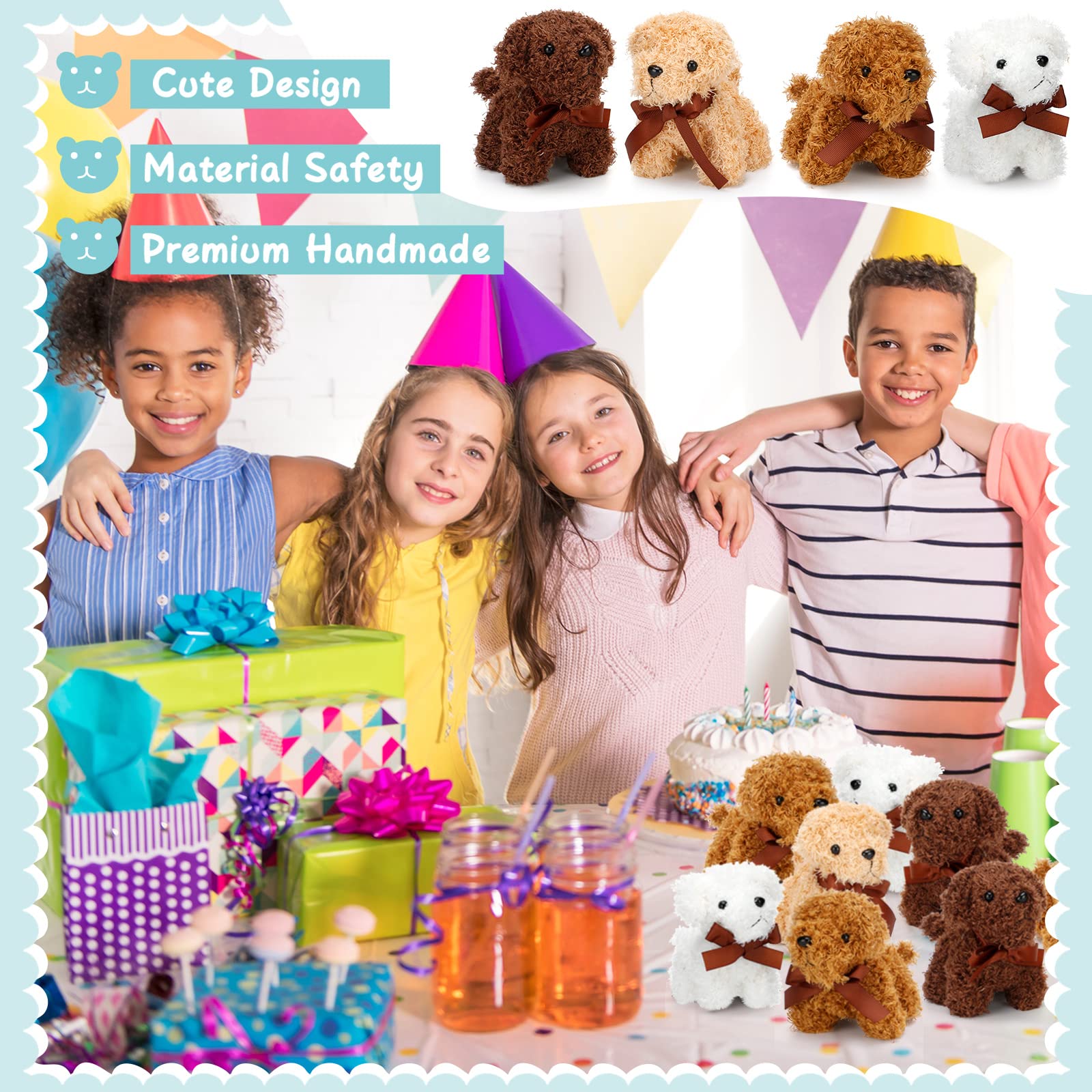 Liliful 40 Pcs 5 Inch Mini Plush Stuffed Animal Dogs - Bulk Small Soft Plush Toy Puppies for Kids Birthday Party Favors, Goodie Bag Fillers, Carnival Prizes, Classroom Rewards & Back to School Gifts - Perfect for Baby Showers, Easter Baskets & Christmas Stocking Stuffers