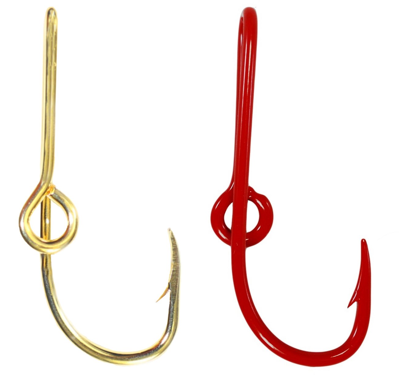 BT Outdoors Eagle Claw Hat Fish Hook Set - 2 Pack Red & Gold Fishing Hook Hat Pins for Caps, Hats & Outdoor Adventures - Perfect for Anglers, Fishermen & Fishing Enthusiasts