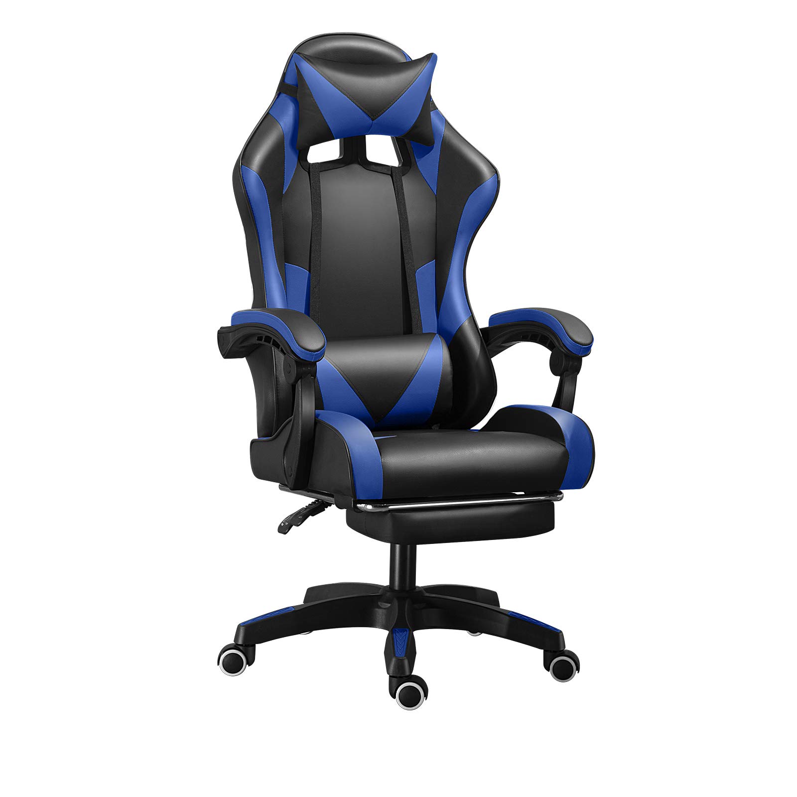 Ergonomic PU Gaming Chair - Adjustable Swivel Recliner with Lumbar Support & Footrest, 360° Rotation High Back Office Chair for PC Gaming & Home Workspace - Perfect for Esports, Streaming & Remote Work