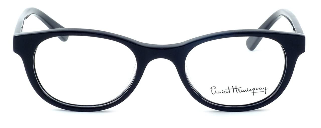 Ernest Hemingway 4632 Black Designer Reading Glasses +1.25 Strength - Stylish & Comfortable for Reading, Working, and Computer Use