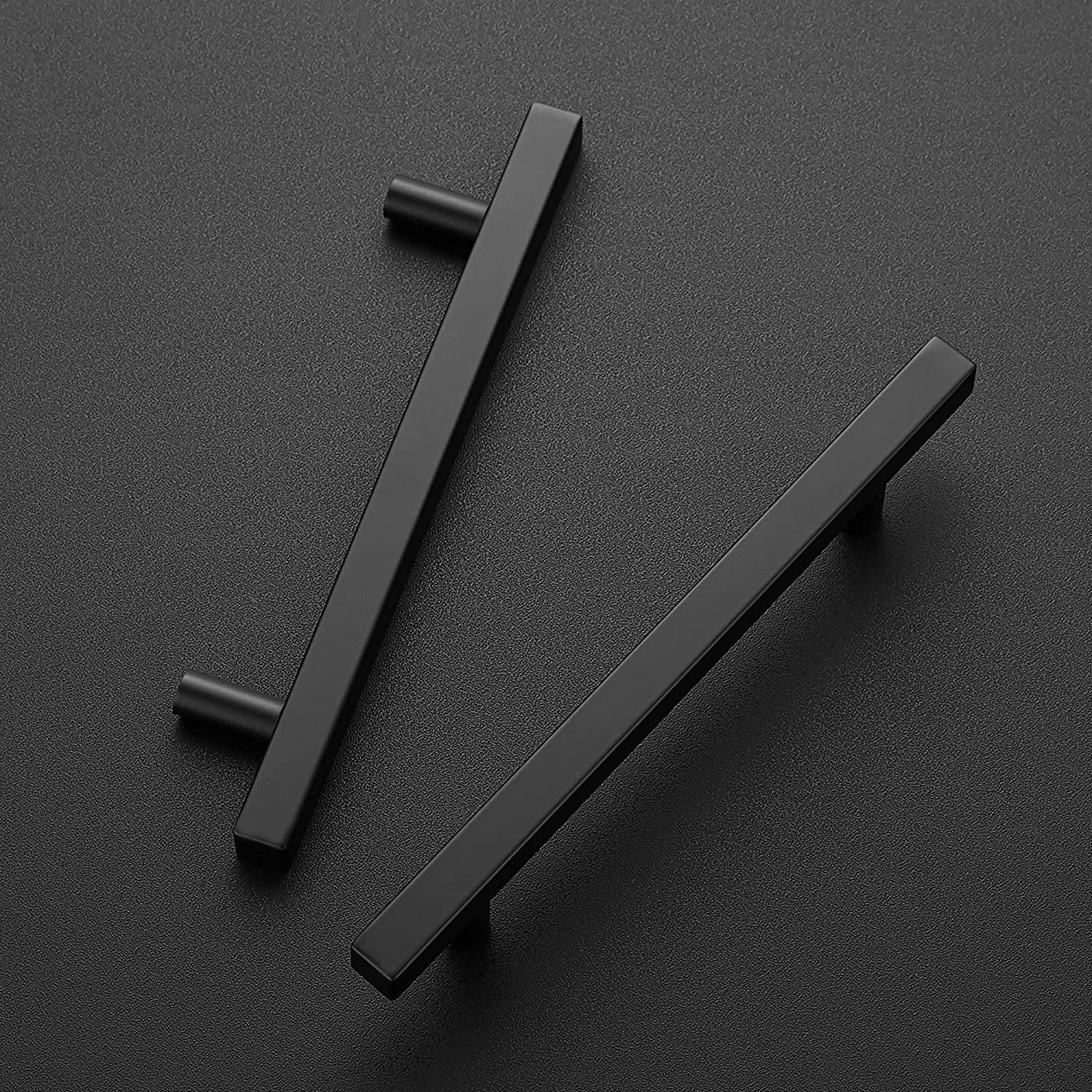 30 Pack Matte Black Square Cabinet Handles - 5 Inch & 7-3/8 Inch Modern Kitchen Hardware for Drawers & Cabinets - Durable Black Cabinet Pulls for Home Kitchen & Bathroom Renovation