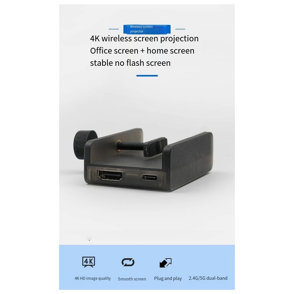 5G Wireless Screen Projector - Dual Screen Transmission for Home Theater & Office Presentations | Portable HD Projector for Movies, Gaming & Business Meetings (1 PC)