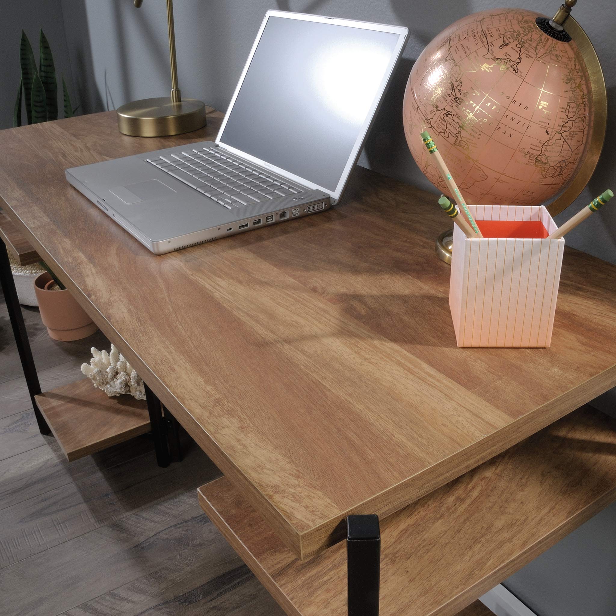 Sauder North Avenue Desk - Modern Writing Desk with Sindoori Mango Finish for Home Office, Study & Workspace | Stylish Computer Desk for Small Spaces & Dorm Rooms