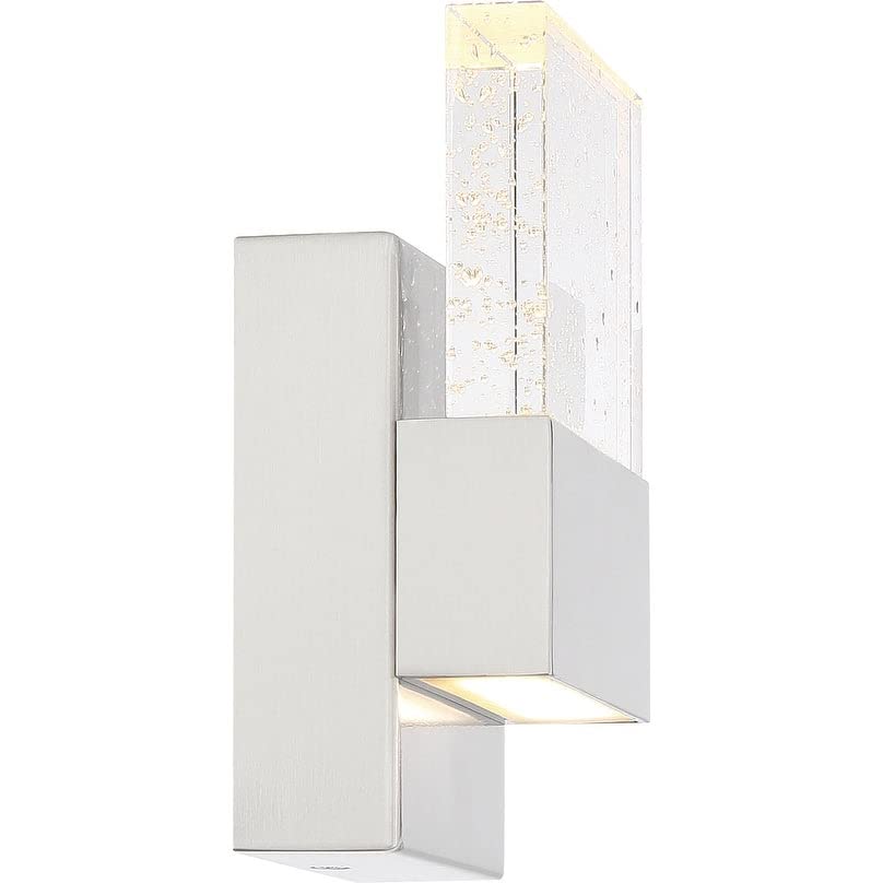 Polished Nickel Finish with Seeded Glass Shade - Elegant Modern Lighting Fixture for Dining Room, Bedroom, or Living Room Decor