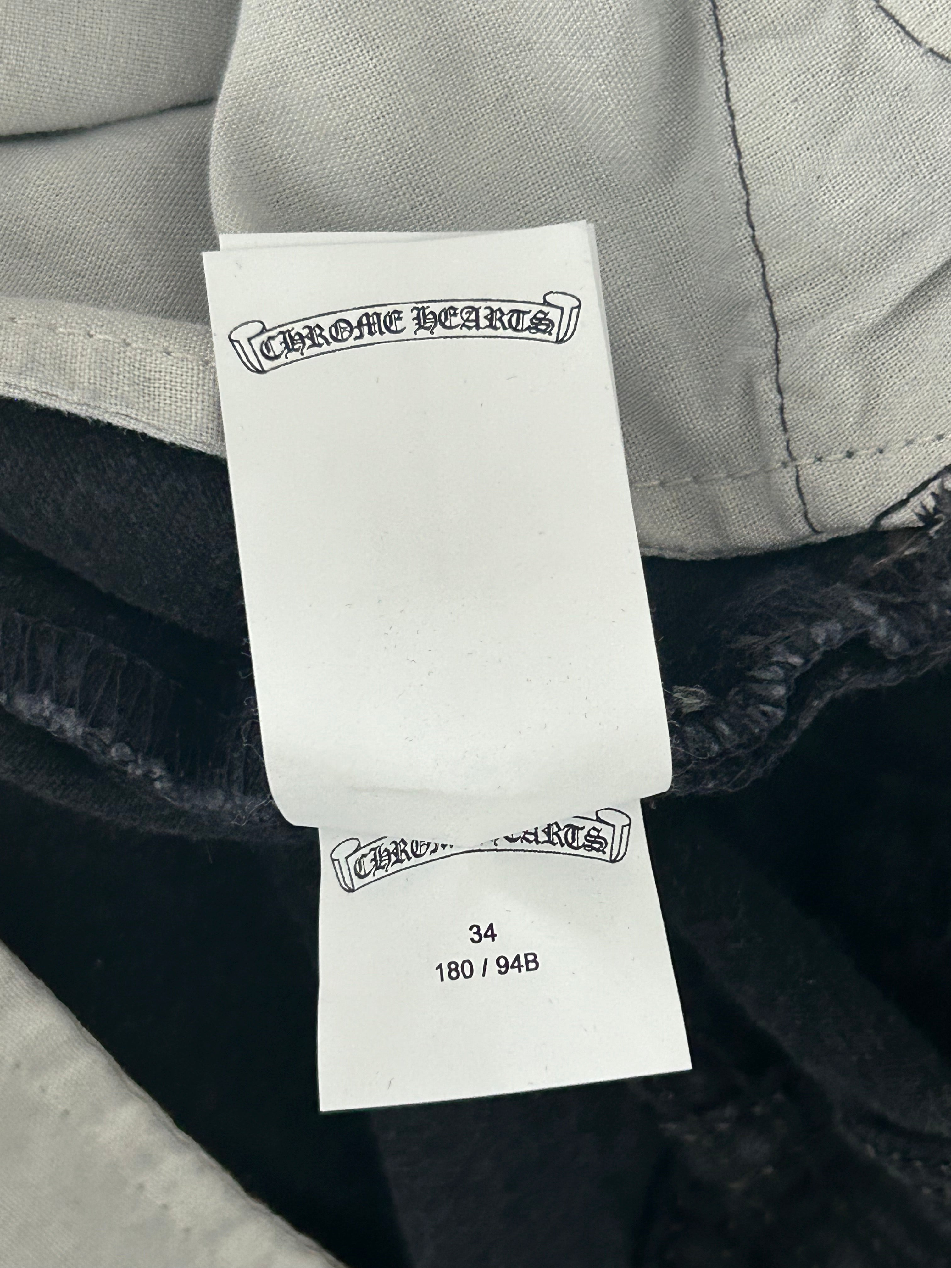 Chrome Hearts x Levi's Black White Red Cross Patch Distressed Denim Jeans for Men & Women - Stylish Vintage Streetwear for Casual Outfits & Night Out